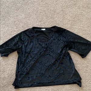 black velvet 3/4 sleeves shirt
